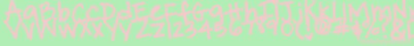 フォントPinkyPromise – 緑の背景にピンクのフォント