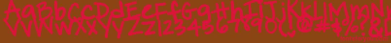 PinkyPromise Font – Red Fonts on Brown Background