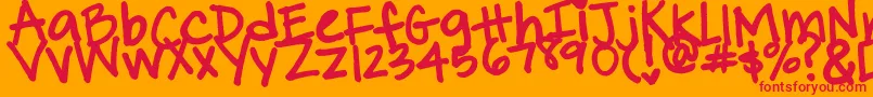 フォントPinkyPromise – オレンジの背景に赤い文字