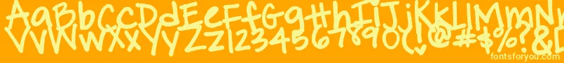 PinkyPromise Font – Yellow Fonts on Orange Background