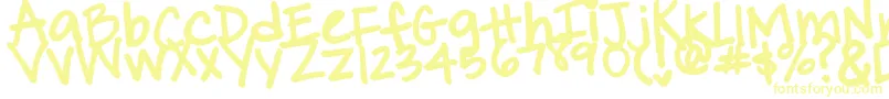 PinkyPromise Font – Yellow Fonts on White Background