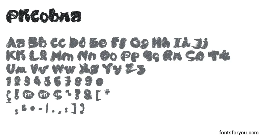 Schriftart PkCobra – Alphabet, Zahlen, spezielle Symbole