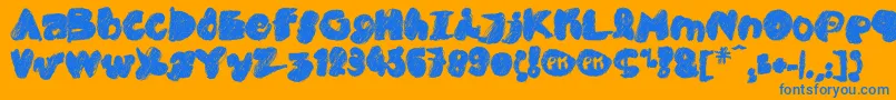 PkCobra Font – Blue Fonts on Orange Background