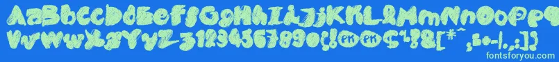 PkCobra Font – Green Fonts on Blue Background