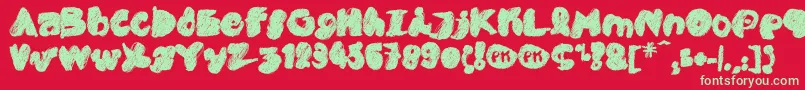 PkCobra Font – Green Fonts on Red Background