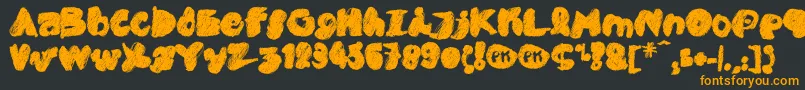 PkCobra-Schriftart – Orangefarbene Schriften auf schwarzem Hintergrund