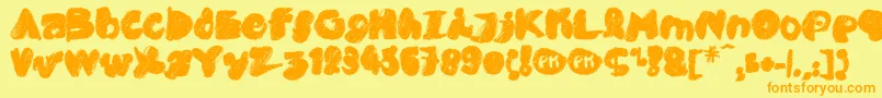 PkCobra Font – Orange Fonts on Yellow Background