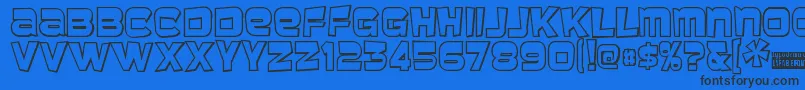 Baveuse3D Font – Black Fonts on Blue Background