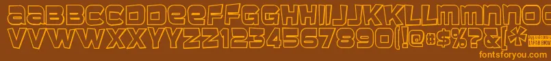 Baveuse3D Font – Orange Fonts on Brown Background