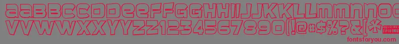 フォントBaveuse3D – 赤い文字の灰色の背景