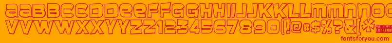 Baveuse3D Font – Red Fonts on Orange Background