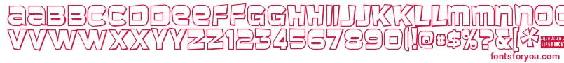 フォントBaveuse3D – 白い背景に赤い文字