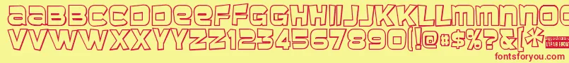 Baveuse3D Font – Red Fonts on Yellow Background
