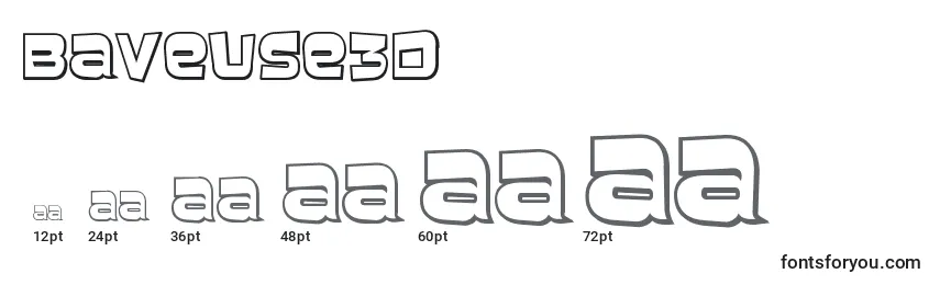 Размеры шрифта Baveuse3D
