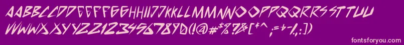 SpacePunkBoldItalic Font – Pink Fonts on Purple Background