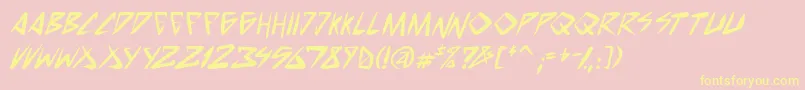 SpacePunkBoldItalic Font – Yellow Fonts on Pink Background