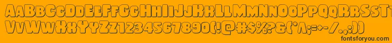 Rubberboy3D Font – Black Fonts on Orange Background