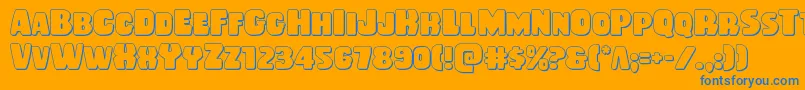 Rubberboy3D Font – Blue Fonts on Orange Background