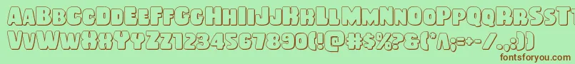 Rubberboy3D Font – Brown Fonts on Green Background