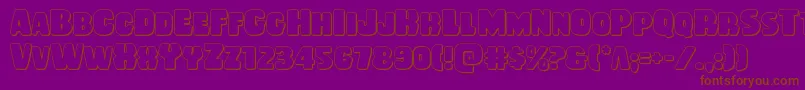 Rubberboy3D-Schriftart – Braune Schriften auf violettem Hintergrund