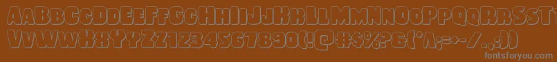 Rubberboy3D-Schriftart – Graue Schriften auf braunem Hintergrund