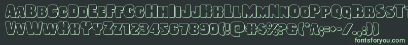 Rubberboy3D-Schriftart – Grüne Schriften auf schwarzem Hintergrund