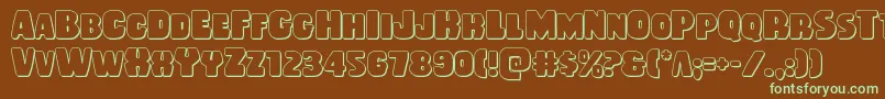 Rubberboy3D Font – Green Fonts on Brown Background