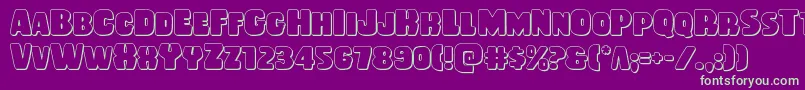 Rubberboy3D Font – Green Fonts on Purple Background