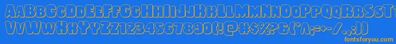 Rubberboy3D Font – Orange Fonts on Blue Background