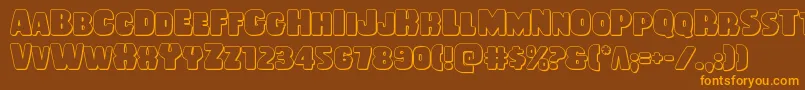 Rubberboy3D Font – Orange Fonts on Brown Background