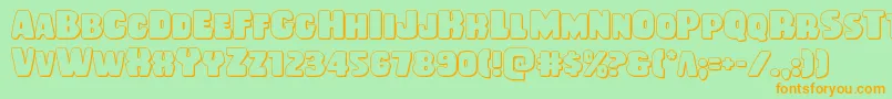 Rubberboy3D Font – Orange Fonts on Green Background