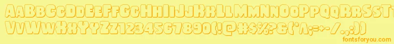 Rubberboy3D Font – Orange Fonts on Yellow Background