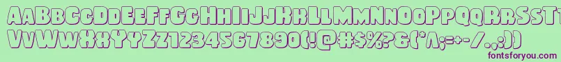 Rubberboy3D Font – Purple Fonts on Green Background