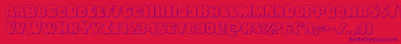 Police Rubberboy3D – polices violettes sur fond rouge