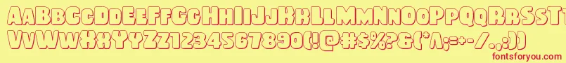 Rubberboy3D Font – Red Fonts on Yellow Background