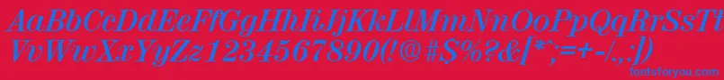 ValenciaDemiboldita Font – Blue Fonts on Red Background