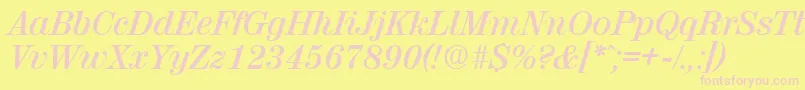 ValenciaDemiboldita Font – Pink Fonts on Yellow Background