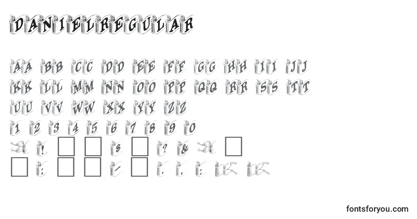 Schriftart DanielRegular – Alphabet, Zahlen, spezielle Symbole