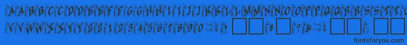 DanielRegular Font – Black Fonts on Blue Background