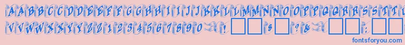 DanielRegular Font – Blue Fonts on Pink Background