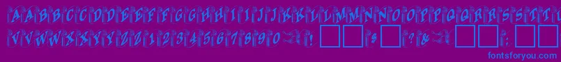 DanielRegular Font – Blue Fonts on Purple Background