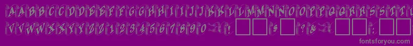 DanielRegular-Schriftart – Graue Schriften auf violettem Hintergrund