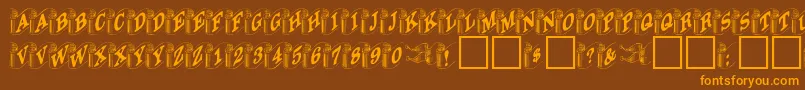 DanielRegular Font – Orange Fonts on Brown Background