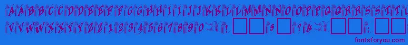 DanielRegular Font – Purple Fonts on Blue Background