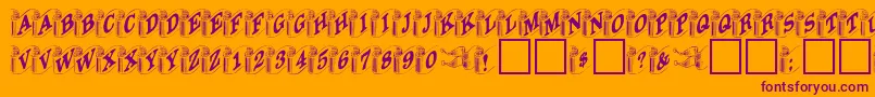 DanielRegular Font – Purple Fonts on Orange Background