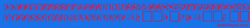 DanielRegular Font – Red Fonts on Blue Background