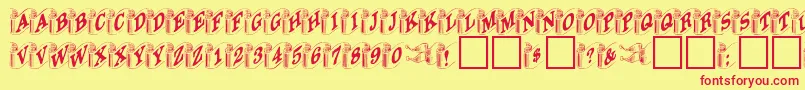 DanielRegular Font – Red Fonts on Yellow Background