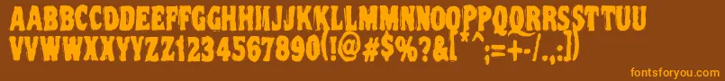 Vtc Nightoftheooziedeadcaps Font – Orange Fonts on Brown Background