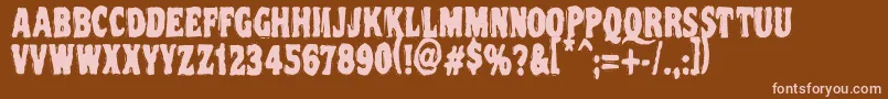 Vtc Nightoftheooziedeadcaps Font – Pink Fonts on Brown Background