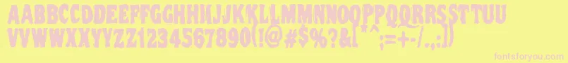 Vtc Nightoftheooziedeadcaps Font – Pink Fonts on Yellow Background